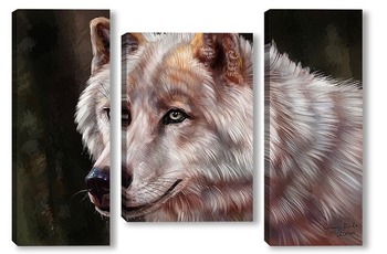 Модульная картина Белая волчица