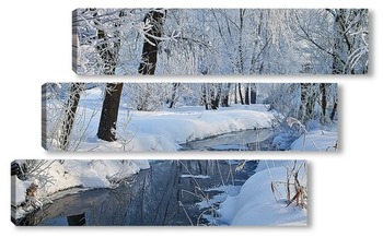 Модульная картина Зимняя речка