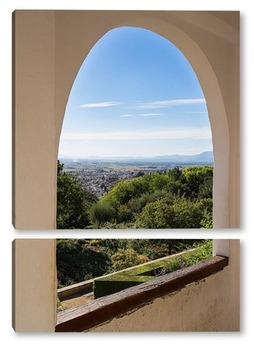 Модульная картина Сады и арки Альгамбры