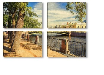 Модульная картина Фонтанка у Пантелеймоновского моста.