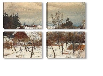 Модульная картина Зимний пейзаж, Вестманланд, Швеция