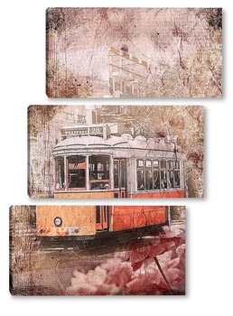 Модульная картина Трамвай в Лиссабоне