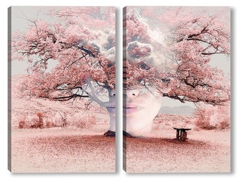 Модульная картина Цветущее дерево
