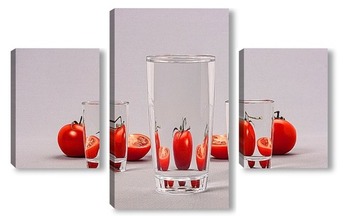Модульная картина Спелые помидоры за стеклом