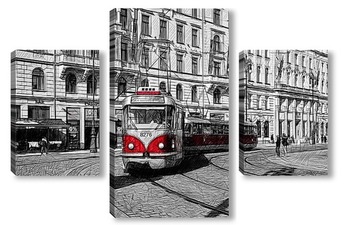 Модульная картина Пражский трамвай
