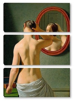 Модульная картина Женщина перед зеркалом
