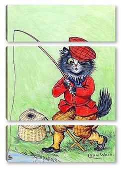 Модульная картина Кот рыбак