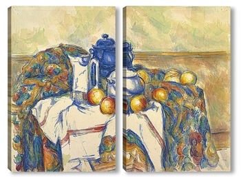 Модульная картина Натюрморт с голубым чайником 
