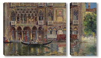 Модульная картина Гондола и венецианский дворец 