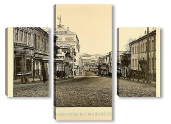 Модульная картина Вид улицы Кузнецкий мост,1888