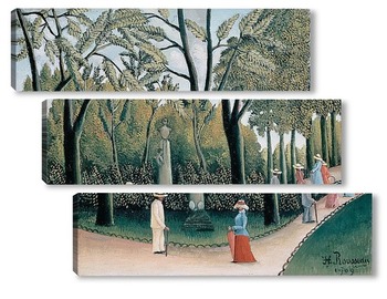 Модульная картина Люксембургский сад.Памятник Шопену