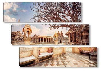 Модульная картина Храмы Хампи в Индии