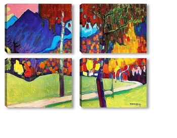 Модульная картина Осенний этюд у Оберау