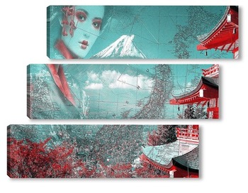 Модульная картина Японская пагода