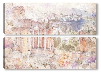 Модульная картина Руины театра Таормина
