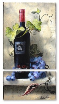 Модульная картина Вино и виноград