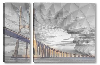 Модульная картина Мост, абстракция