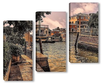 Модульная картина Дворики и каналы Венеции