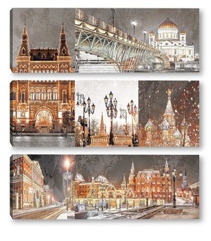 Модульная картина Зима в Москве