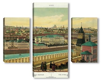 Модульная картина Вид части города, снятый с Кремлевской стены. Видна церковь Благовещения на Житном дворе в Кремле 18