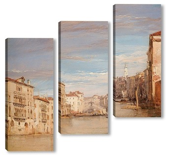 Модульная картина Большой канал, Венеция.Вид на Реальто