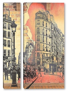 Модульная картина Old Paris street