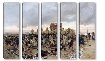 Модульная картина Бивуак у Бурже после сражения 21 декабря 1870 года