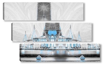 Модульная картина Пумипона шоссе мост Сумерки