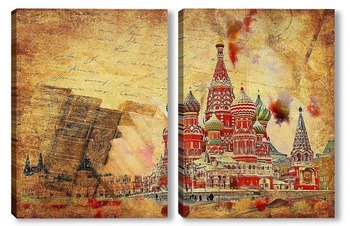 Модульная картина Москва, Храм Василия Блаженного. 