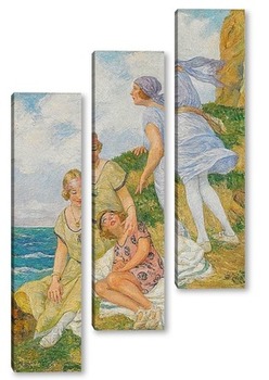 Модульная картина Три женщины у моря.