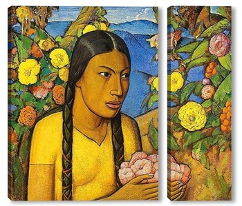 Модульная картина Хуанита среди цветов