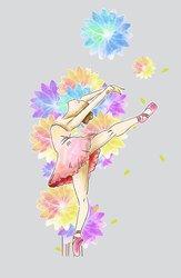    Балерина на фоне цветов