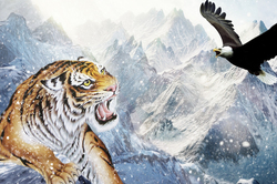    тигр и орел в горах