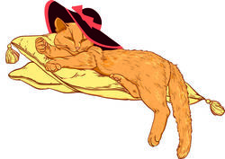 Наклейки рыжий кот в шляпе