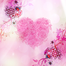 Наклейки Цветочное сердце