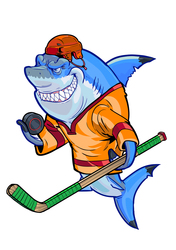 Наклейки Акула-хоккеист