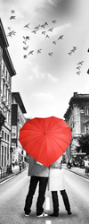 Наклейки Влюбленные под зонтом