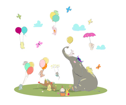    Слон и воздушные шарики