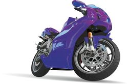 Наклейки синий мотоцикл