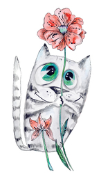    Милейший Котик с цветочком