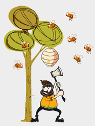    дровосек и пчелы