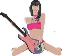 Наклейки девушка с гитарой