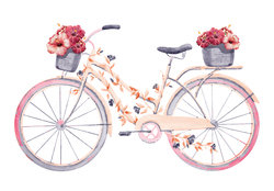 Наклейки Розовый велосипед