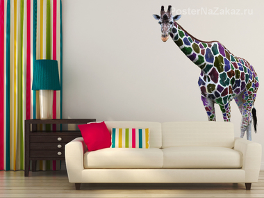 Наклейка Разноцветный жираф