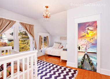 Наклейка Маяк и закат