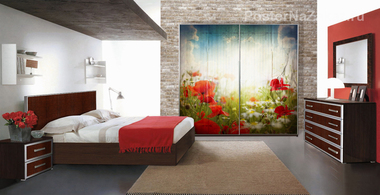 Наклейка Маки в поле