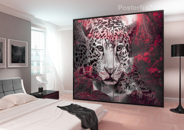 Наклейка Ягуар в лесу