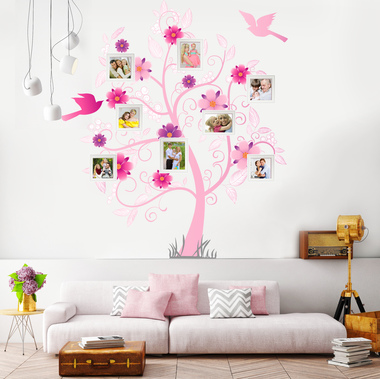 Наклейка Розовое семейное дерево