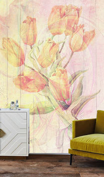 Фотообои Желтые тюльпаны