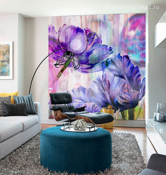 Фотообои Синие тюльпаны